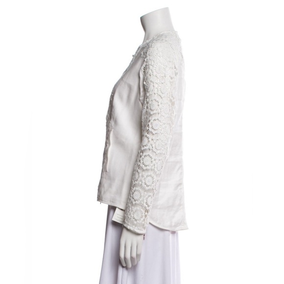 Anne Fontaine $895 Eyelet Lace Jacket ▫️ - Picture 2 of 13